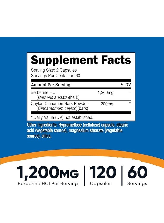 نوتريكوست، بربرين هيدروكلوريد مع قرفة سيلان، 120 كبسولة - Image 3